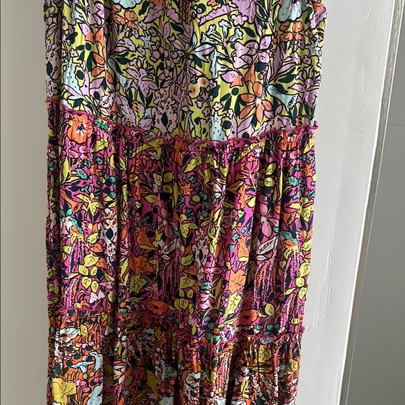 Anthropologie ruffle sleeve dress in pink combo size XXS - Picture 5 of 8